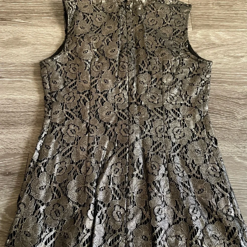 NWT White House Black Market gold/black lace dress - Picture 7 of 7